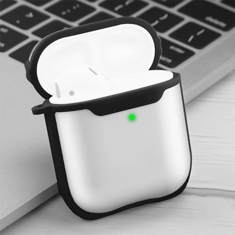 Wireless Earphones Transparent Two-color Anti-fall TPU Protective Case with Hook For AirPods 1/2
