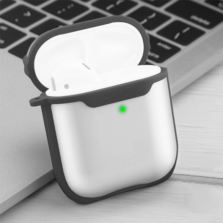 Wireless Earphones Transparent Two-color Anti-fall TPU Protective Case with Hook For AirPods 1/2