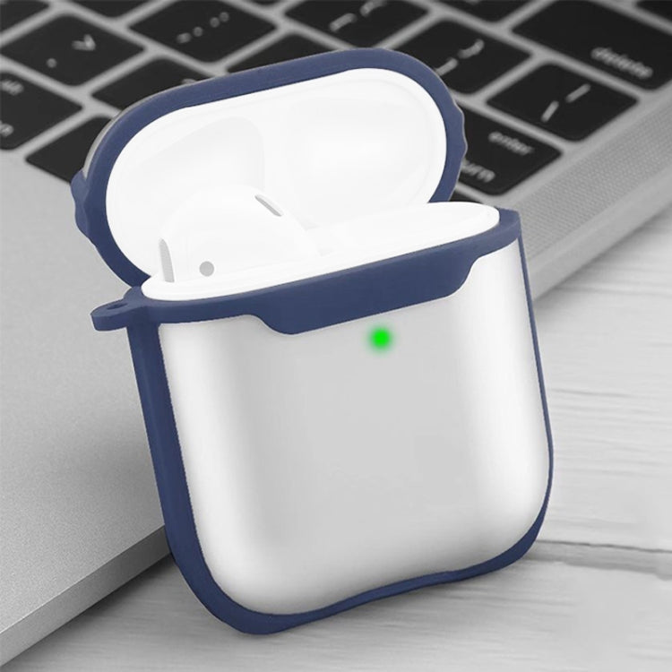 Wireless Earphones Transparent Two-color Anti-fall TPU Protective Case with Hook For AirPods 1/2