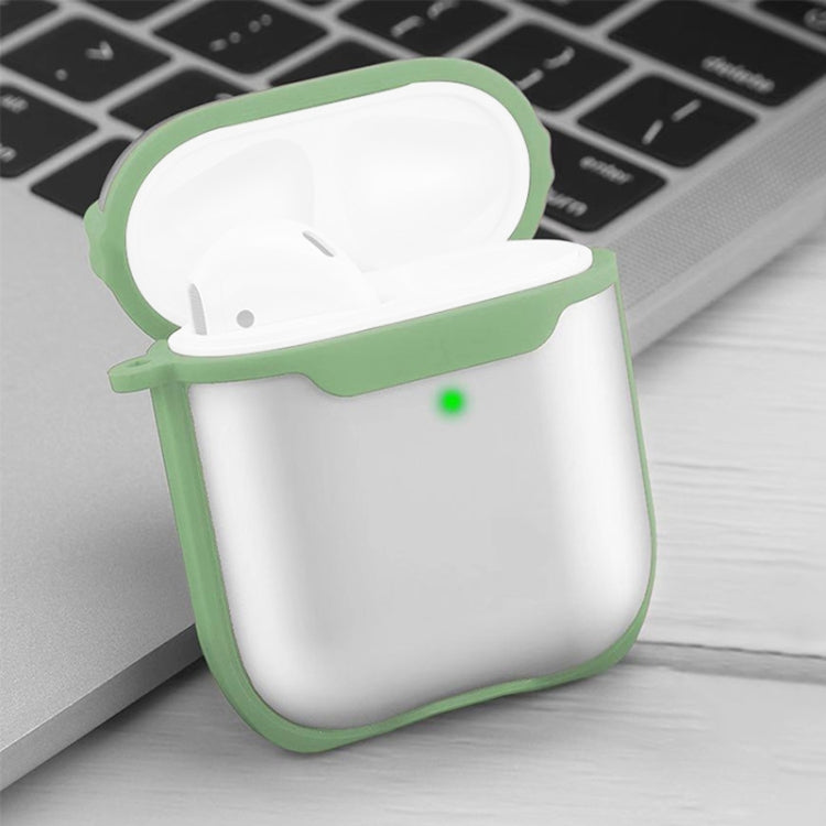 Wireless Earphones Transparent Two-color Anti-fall TPU Protective Case with Hook For AirPods 1/2