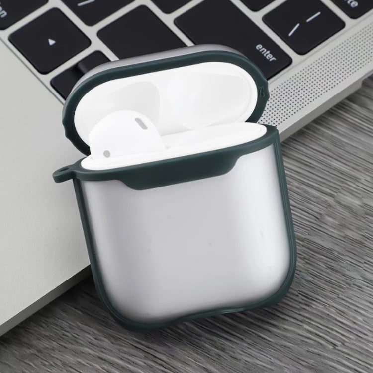 Wireless Earphones Transparent Two-color Anti-fall TPU Protective Case with Hook For AirPods 1/2