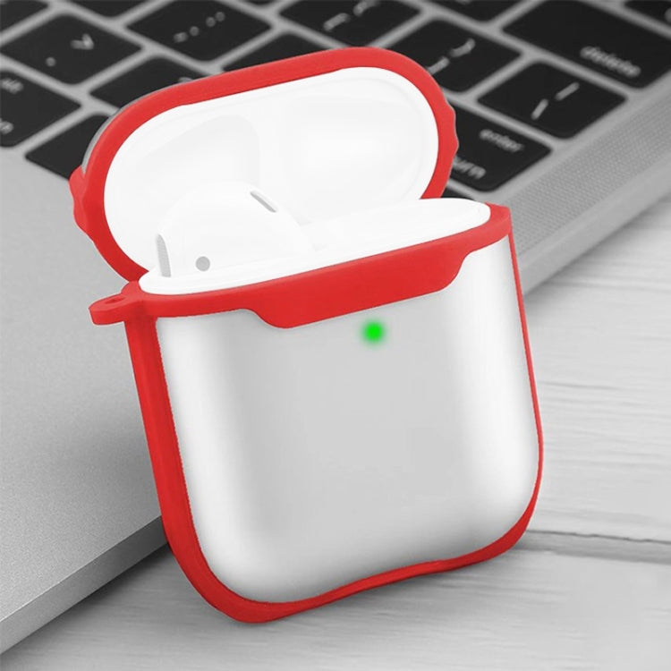 Wireless Earphones Transparent Two-color Anti-fall TPU Protective Case with Hook For AirPods 1/2