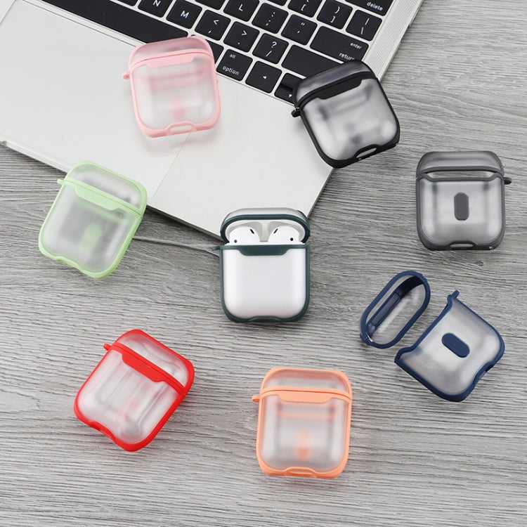 Wireless Earphones Transparent Two-color Anti-fall TPU Protective Case with Hook For AirPods 1/2