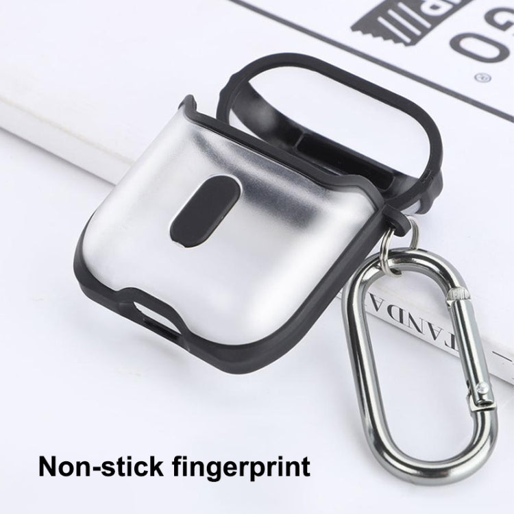 Wireless Earphones Transparent Two-color Anti-fall TPU Protective Case with Hook For AirPods 1/2