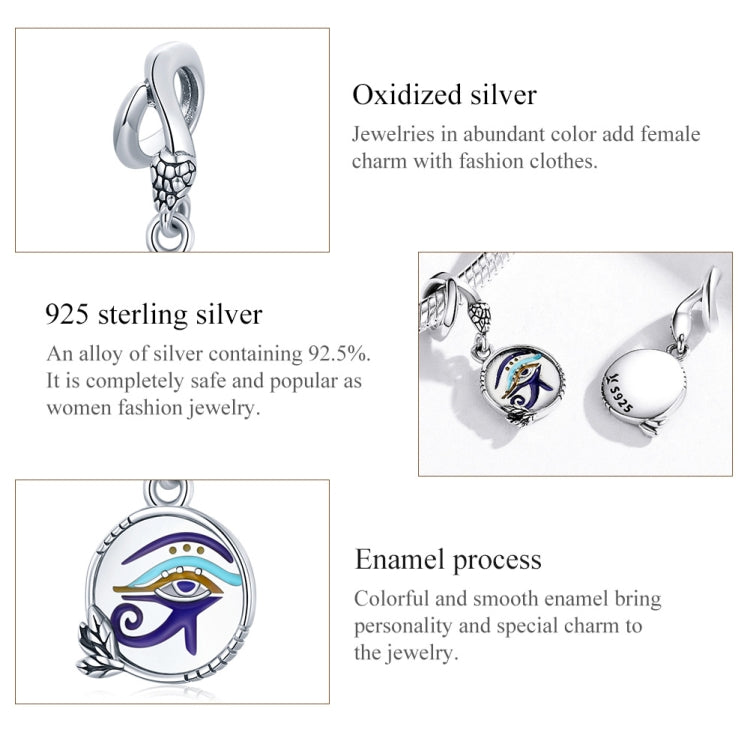 S925 Sterling Silver Egyptian Twin Eyes Pendant DIY Bracelet Necklace Accessories