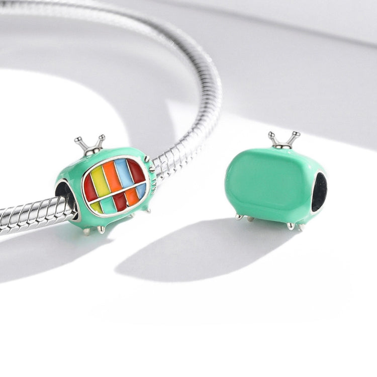 S925 Sterling Silver Mini Color TV Beads DIY Bracelet Necklace Accessories
