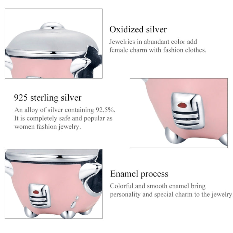 S925 Sterling Silver Mini Rice Cooker Beads DIY Bracelet Necklace Accessories