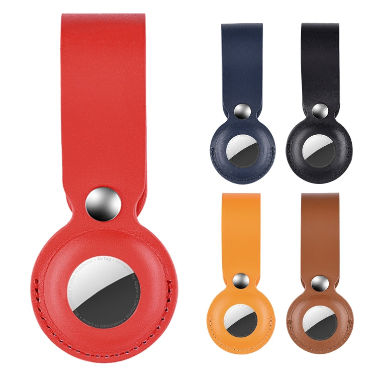 Shockproof Anti-scratch PU Leather Protective Case Cover Key Chain For AirTag