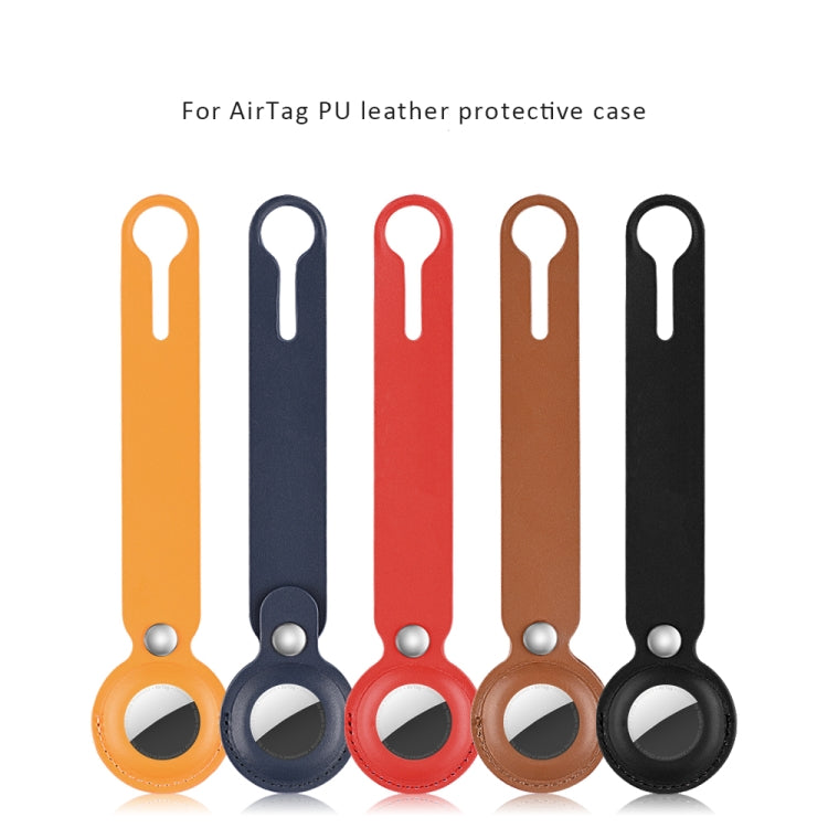 Shockproof Anti-scratch PU Leather Protective Case Cover Key Chain For AirTag