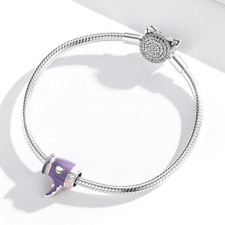 S925 Sterling Silver Mini Hair Dryer Beads DIY Bracelet Necklace Accessories