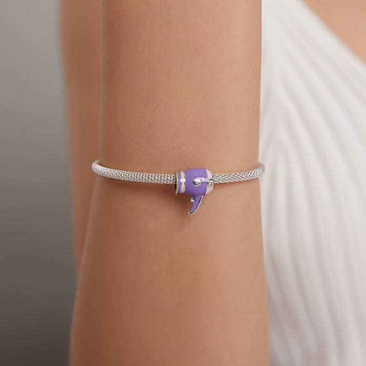 S925 Sterling Silver Mini Hair Dryer Beads DIY Bracelet Necklace Accessories