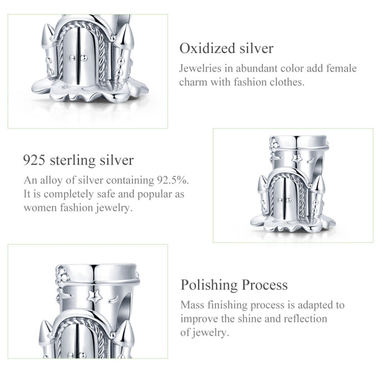 S925 Sterling Silver Forest Castle Beads DIY Bracelet Necklace Accessories