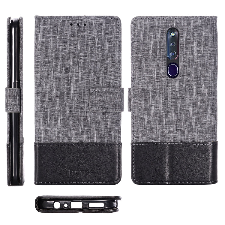 MUXMA MX102 Horizontal Flip Canvas Leather Case with Stand & Card Slot & Wallet Function