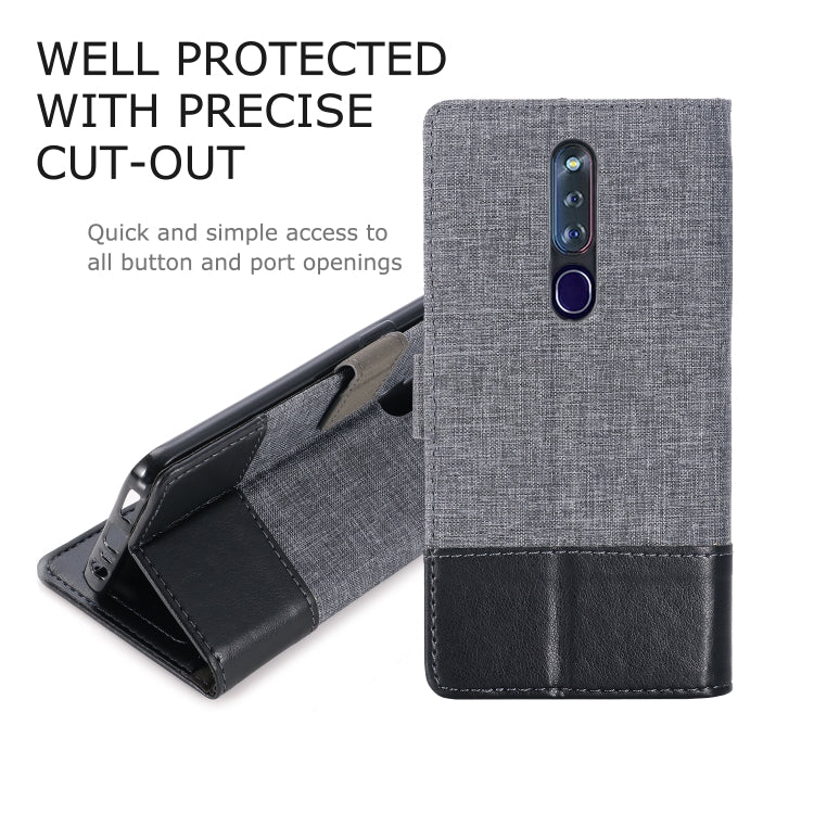 MUXMA MX102 Horizontal Flip Canvas Leather Case with Stand & Card Slot & Wallet Function