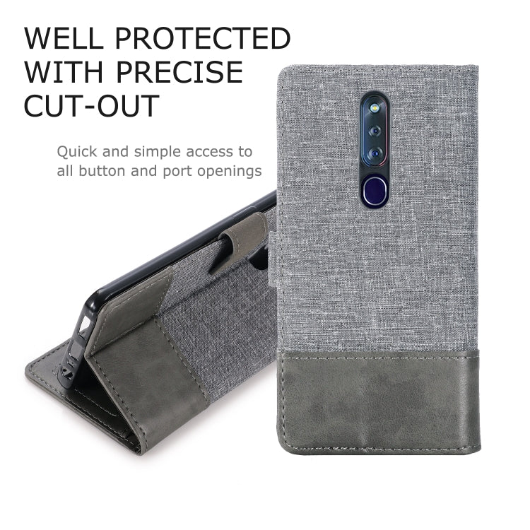 MUXMA MX102 Horizontal Flip Canvas Leather Case with Stand & Card Slot & Wallet Function