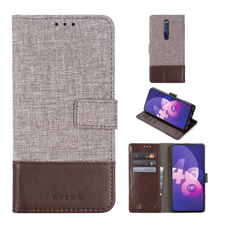 MUXMA MX102 Horizontal Flip Canvas Leather Case with Stand & Card Slot & Wallet Function
