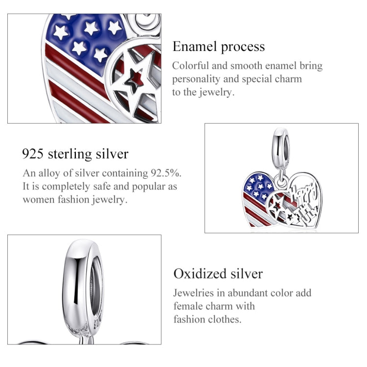 S925 Sterling Silver Love Banner Pendant DIY Bracelet Necklace Accessories