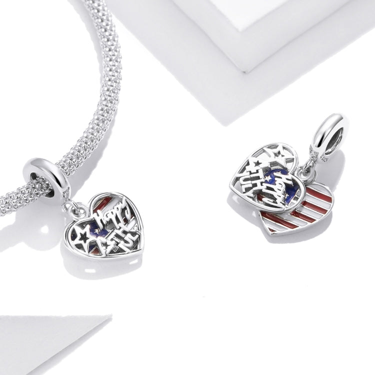 S925 Sterling Silver Love Banner Pendant DIY Bracelet Necklace Accessories