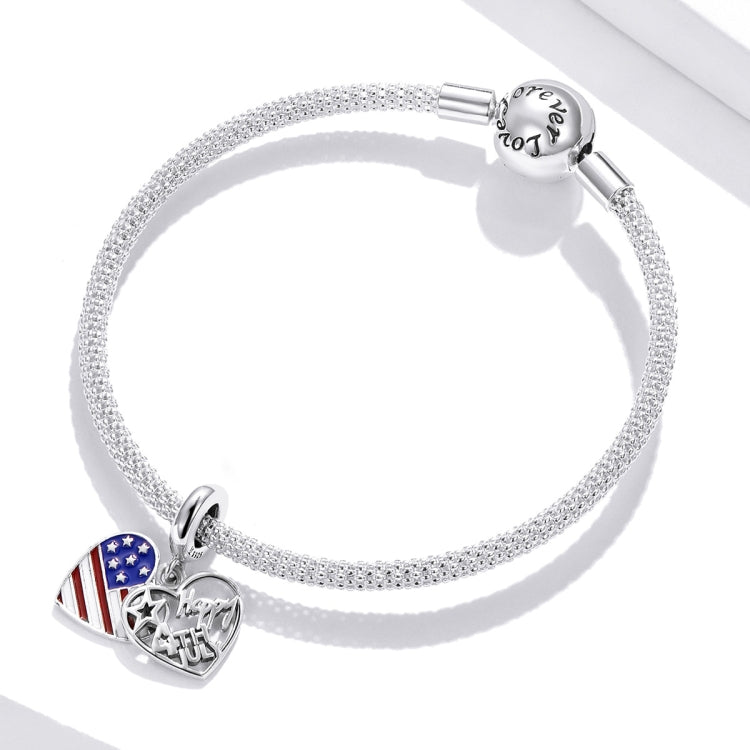 S925 Sterling Silver Love Banner Pendant DIY Bracelet Necklace Accessories