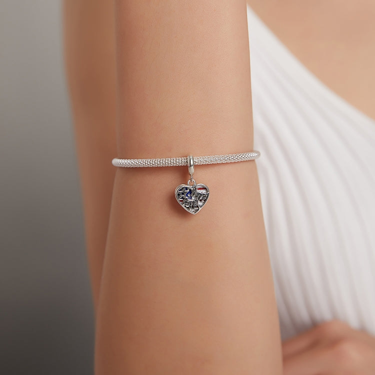 S925 Sterling Silver Love Banner Pendant DIY Bracelet Necklace Accessories