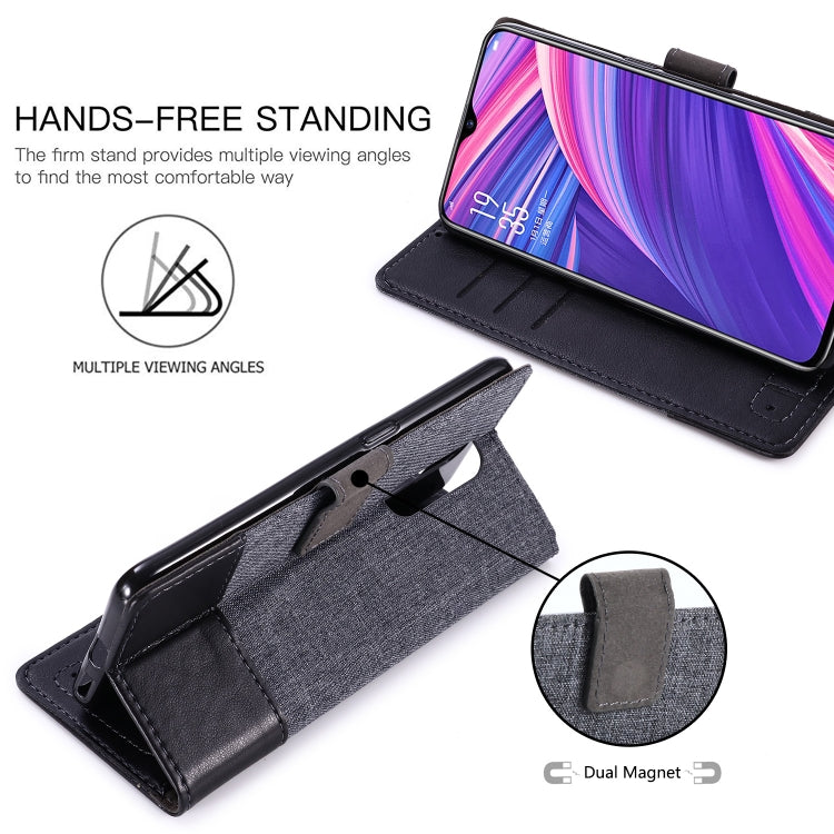 For OPPO R17 Pro MUXMA MX102 Horizontal Flip Canvas Leather Case with Stand & Card Slot & Wallet Function
