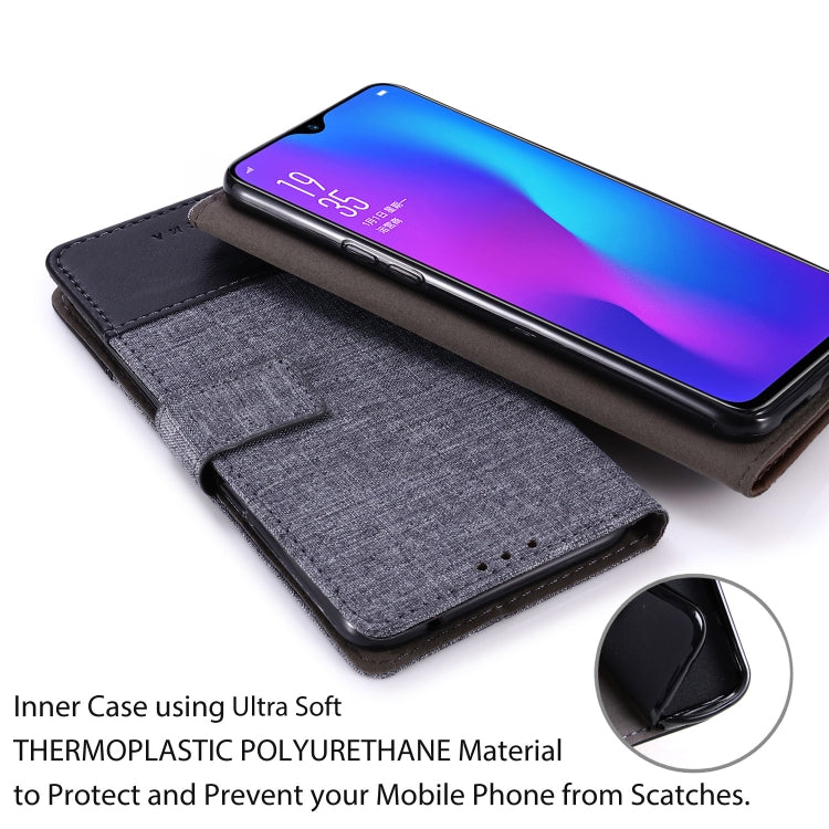 For OPPO R17 MUXMA MX102 Horizontal Flip Canvas Leather Case with Stand & Card Slot & Wallet Function