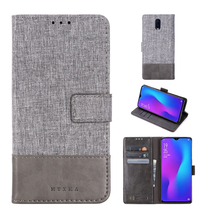 For OPPO R17 MUXMA MX102 Horizontal Flip Canvas Leather Case with Stand & Card Slot & Wallet Function