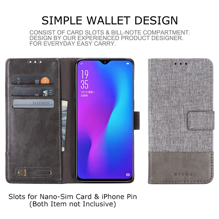 For OPPO R17 MUXMA MX102 Horizontal Flip Canvas Leather Case with Stand & Card Slot & Wallet Function
