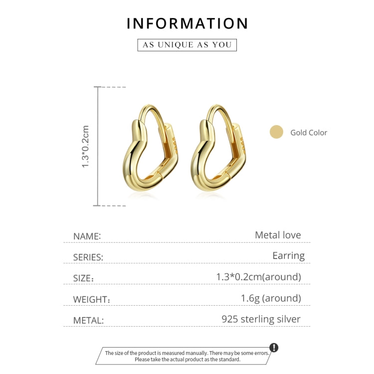 S925 Sterling Silver Heart-shaped Hollow Ear Stud Women Earrings