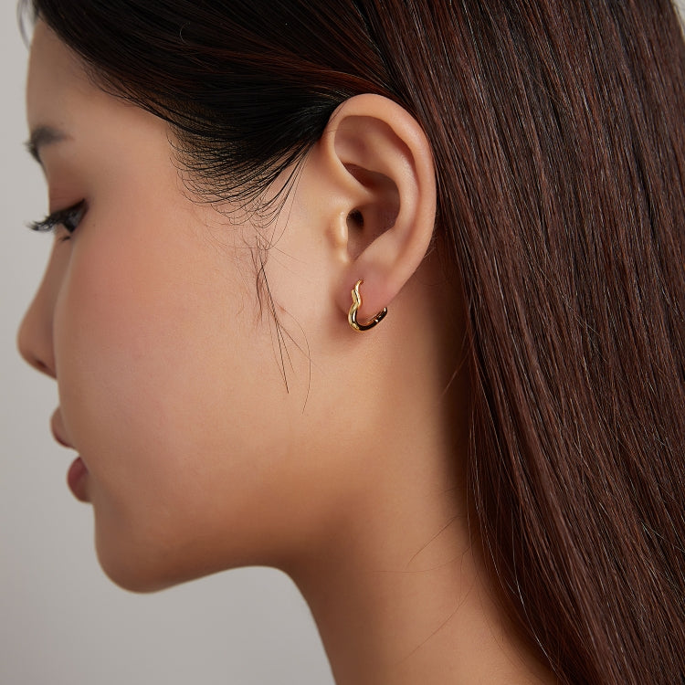 S925 Sterling Silver Heart-shaped Hollow Ear Stud Women Earrings