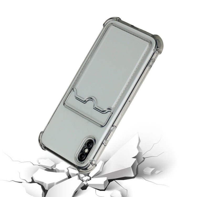 For iPhone X / XS TPU Dropproof Protective Back Case with Card Slot