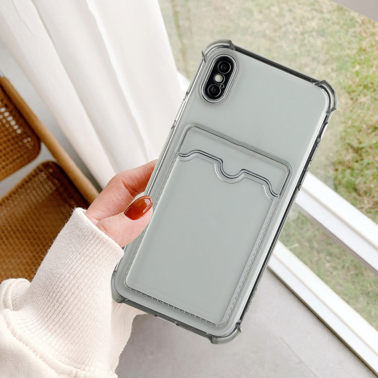 For iPhone X / XS TPU Dropproof Protective Back Case with Card Slot