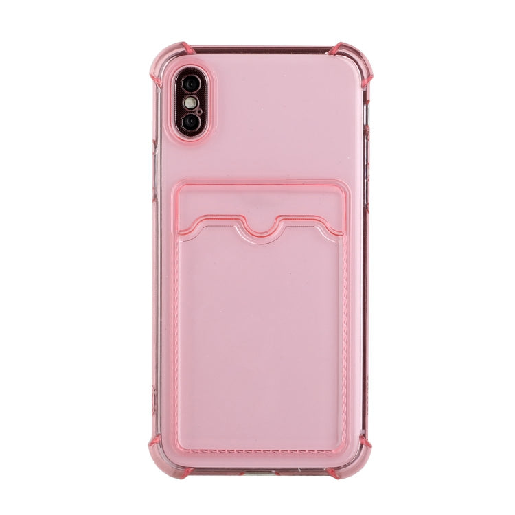 For iPhone X / XS TPU Dropproof Protective Back Case with Card Slot