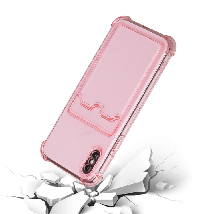 For iPhone X / XS TPU Dropproof Protective Back Case with Card Slot