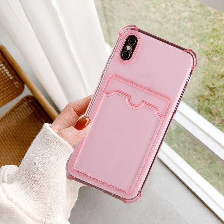 For iPhone X / XS TPU Dropproof Protective Back Case with Card Slot