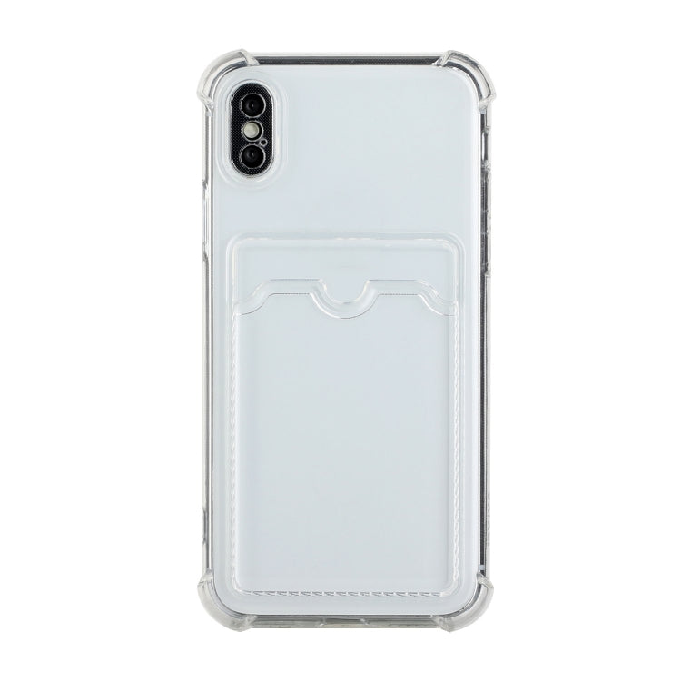 For iPhone X / XS TPU Dropproof Protective Back Case with Card Slot