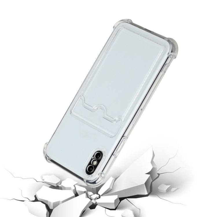 For iPhone X / XS TPU Dropproof Protective Back Case with Card Slot