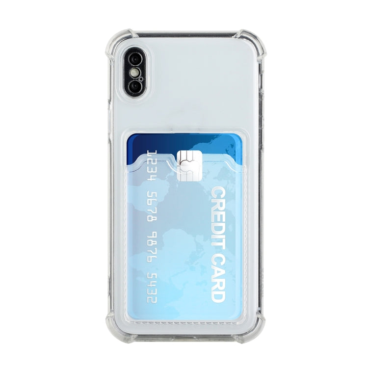 For iPhone X / XS TPU Dropproof Protective Back Case with Card Slot