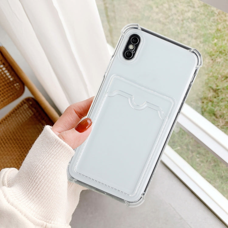 For iPhone X / XS TPU Dropproof Protective Back Case with Card Slot