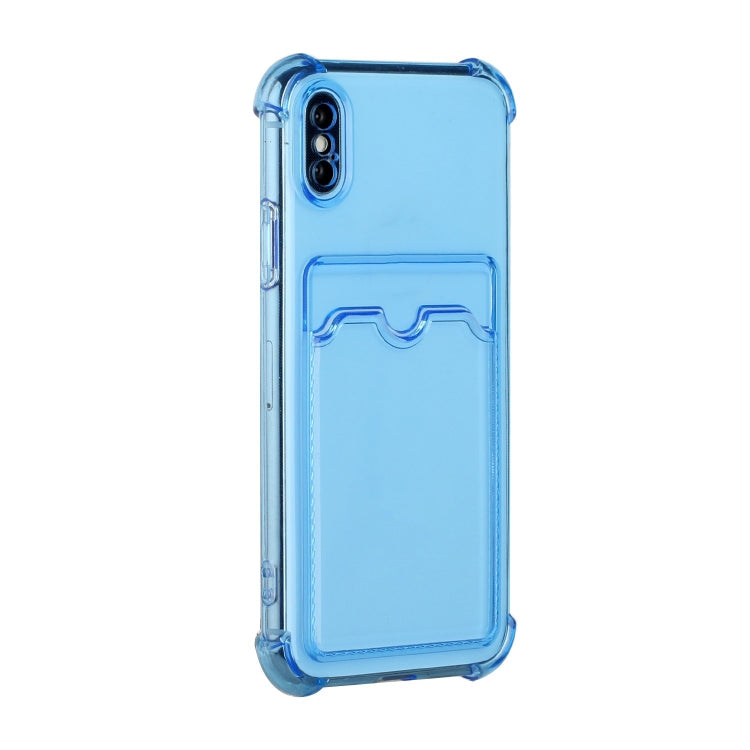 For iPhone X / XS TPU Dropproof Protective Back Case with Card Slot
