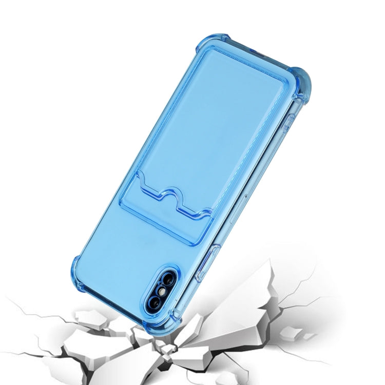 For iPhone X / XS TPU Dropproof Protective Back Case with Card Slot