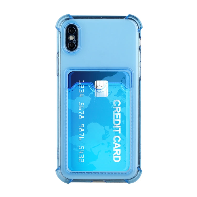 For iPhone X / XS TPU Dropproof Protective Back Case with Card Slot