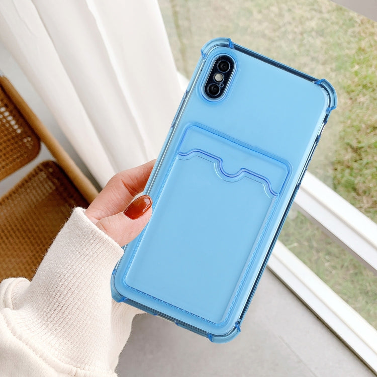 For iPhone X / XS TPU Dropproof Protective Back Case with Card Slot