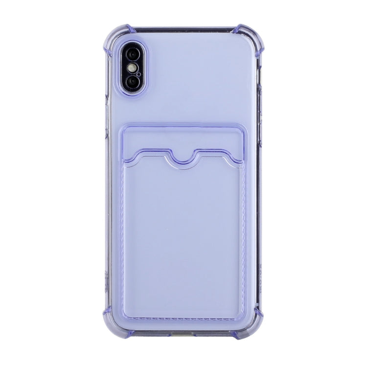 For iPhone X / XS TPU Dropproof Protective Back Case with Card Slot