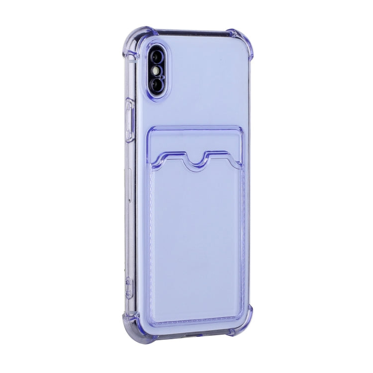 For iPhone X / XS TPU Dropproof Protective Back Case with Card Slot