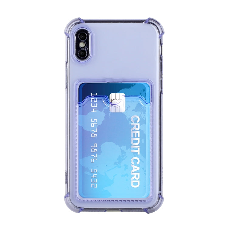 For iPhone X / XS TPU Dropproof Protective Back Case with Card Slot