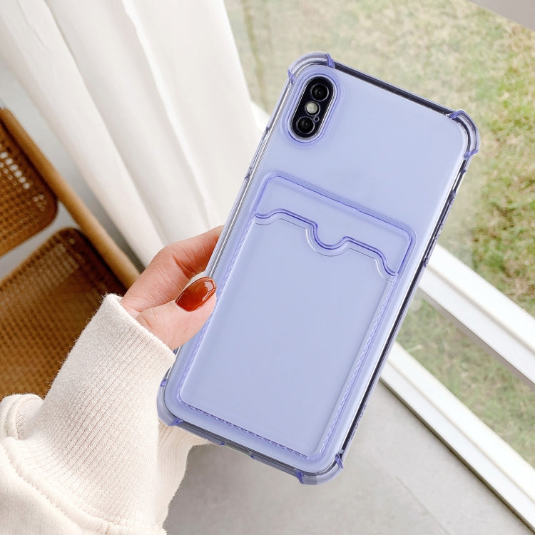For iPhone X / XS TPU Dropproof Protective Back Case with Card Slot