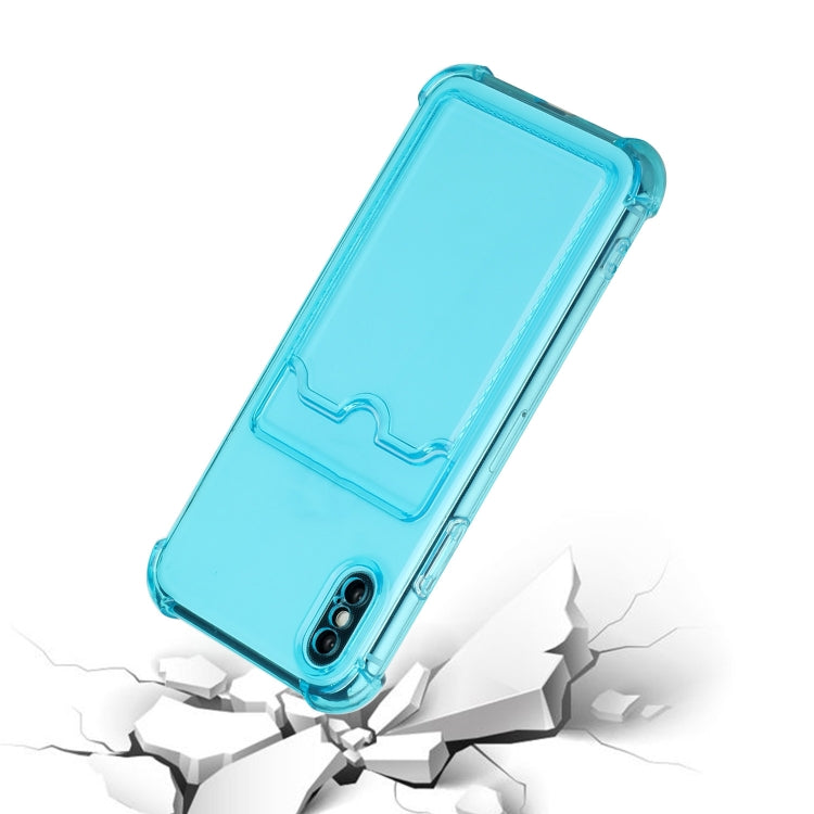 For iPhone X / XS TPU Dropproof Protective Back Case with Card Slot