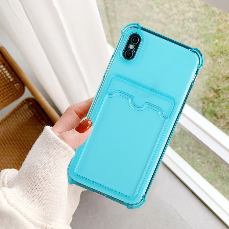 For iPhone X / XS TPU Dropproof Protective Back Case with Card Slot