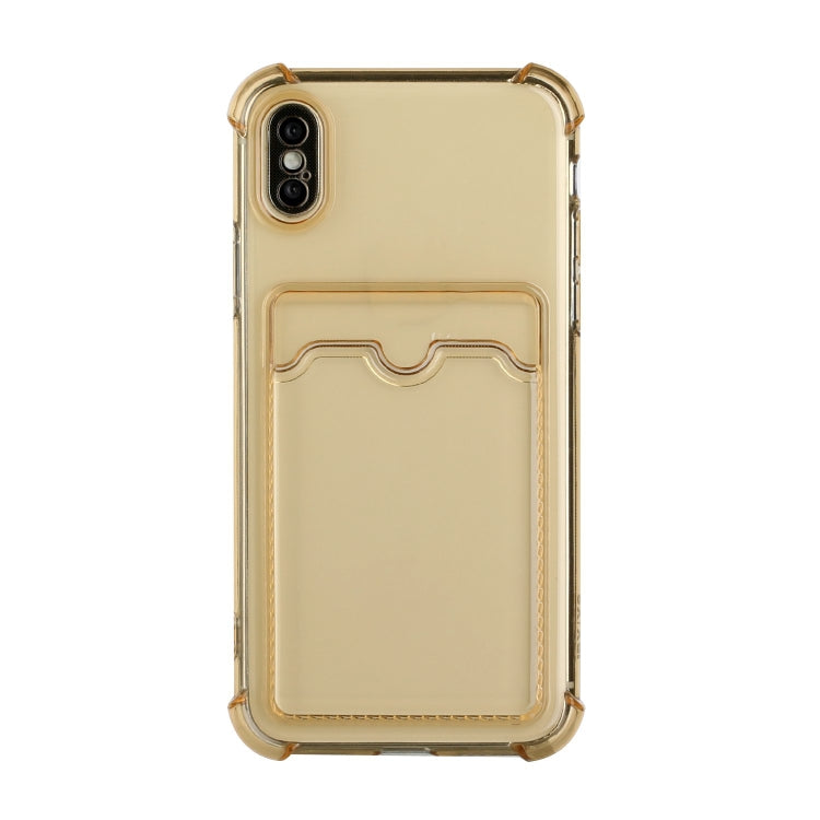 For iPhone X / XS TPU Dropproof Protective Back Case with Card Slot